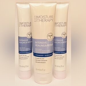 Avon Moisture Therapy Intensive Healing & Repair body wash + two (2) hand creams